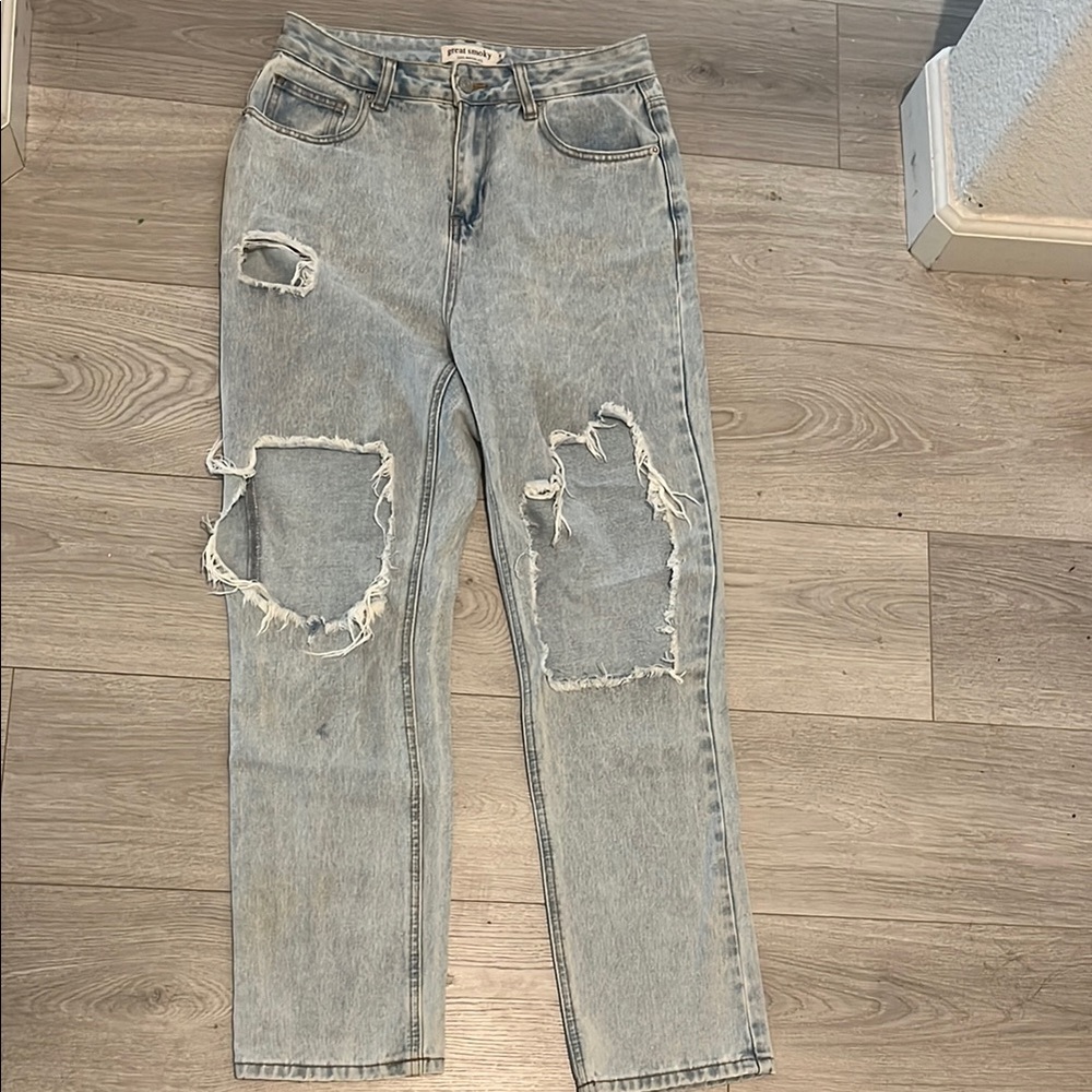 Distressed Light Wash Jeans